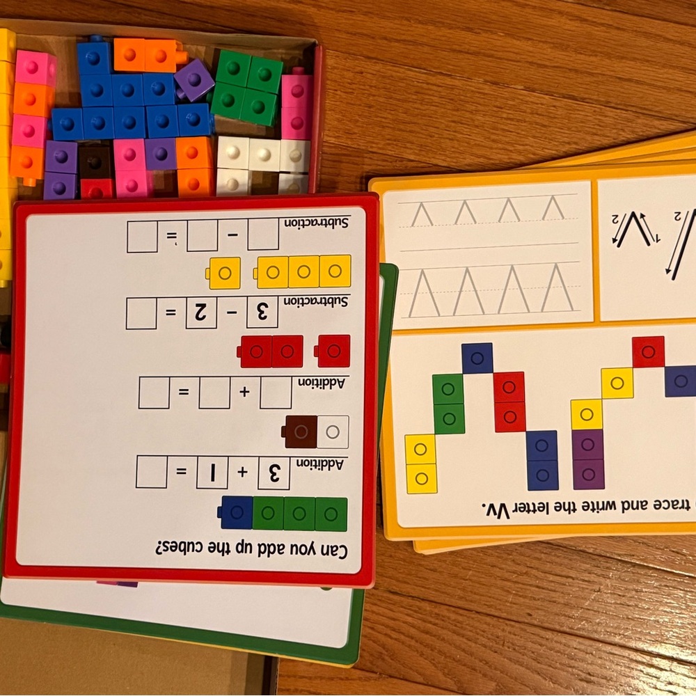 Math Linking Cubes Set - 100 Pieces - Colorful Learning Blocks NIB - Picture 4 of 4